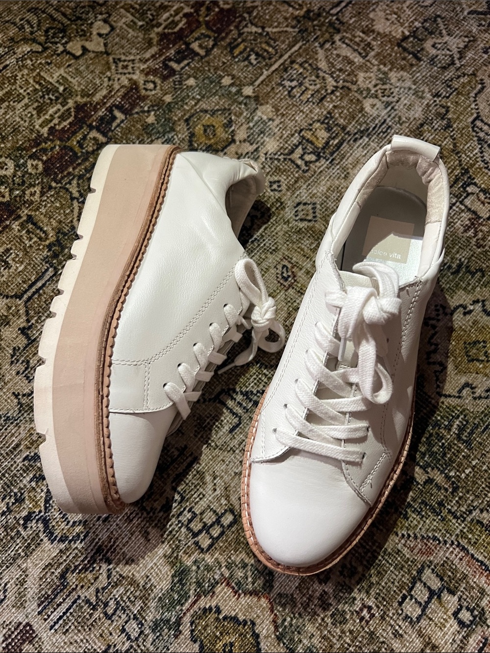 Dolce Vita Toyah Sneakers Platform white Leather Size 7.5